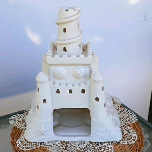 👉*VINTAGE* PARTYLITE SANDCASTLE TEALIGHT HOUSE ~RETIRED ~SEASHELLS OCEAN BEACH - Picture 5 of 7